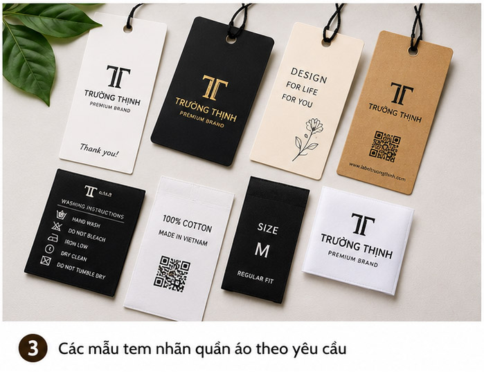 Các mẫu tem nhãn quần áo theo yêu cầu